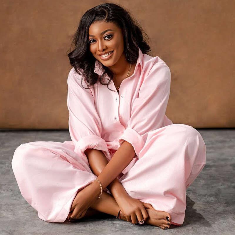 Women's Long Sleeve Shirt Cardigan Wide Leg Pants Casual Loose Two-Piece Set For Spring And Autumn B5