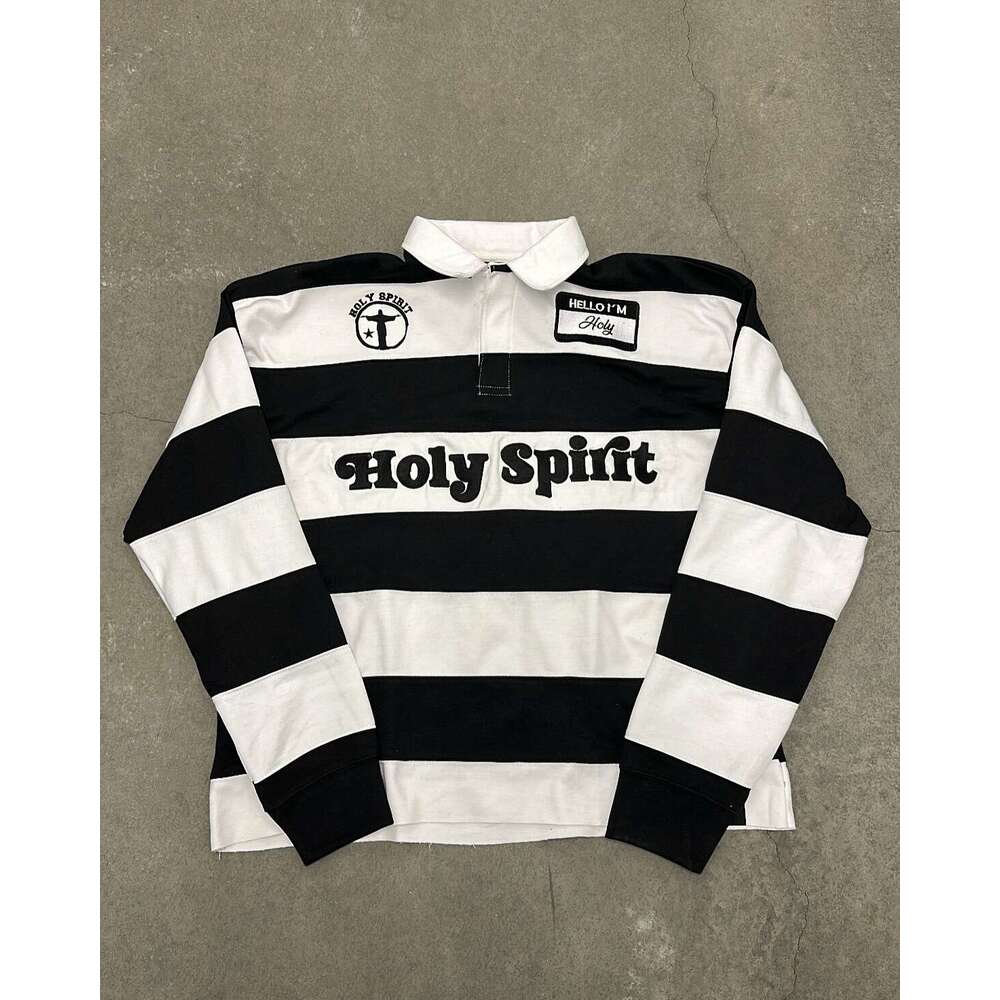 American Street Style Letter Embroidery Unisex Loose Sweatshirt Long Sleeve