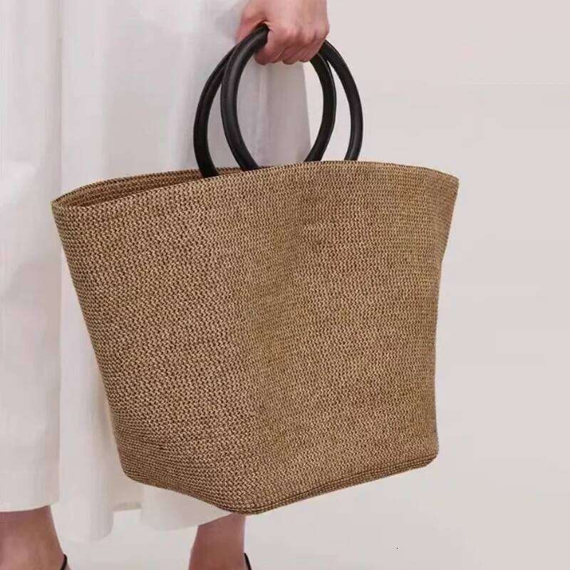 NEW Fahion Straw Woven Purae Handbags Women Summer Beach Vintage Casual Shoulder Crossbody Bags Large Capacity Totes
