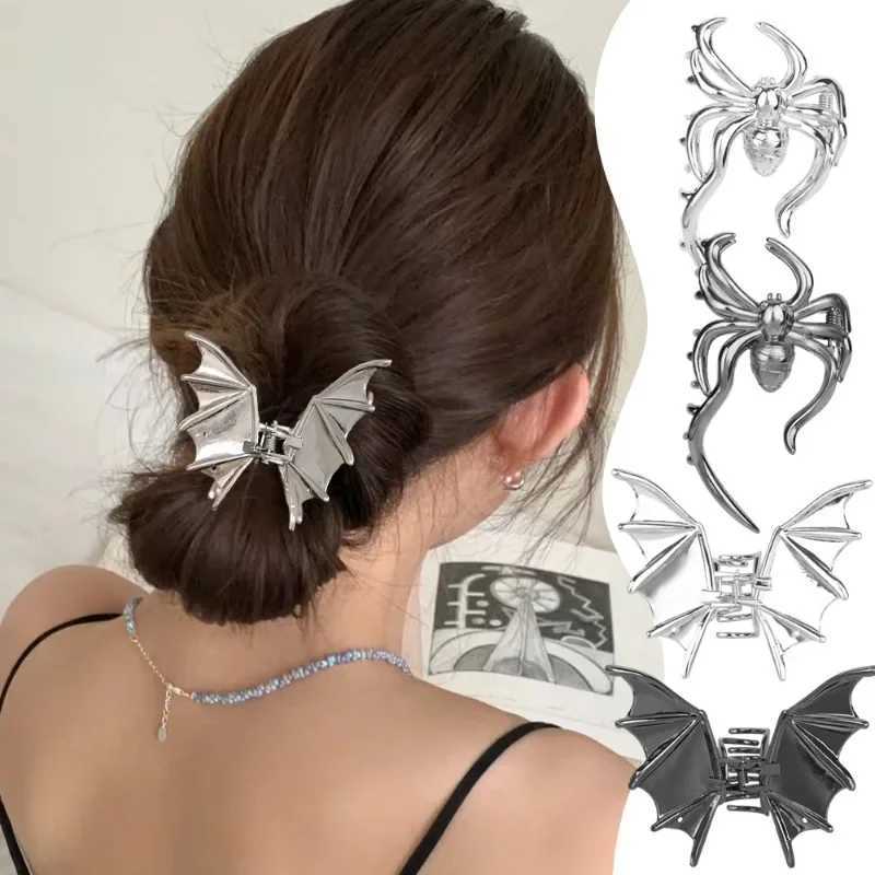 Silver Metal Spider Bat Large Hair Clip Women Personalized High Hair Volume Shark Clip Back of The Head Messy Hair Claw Z250729