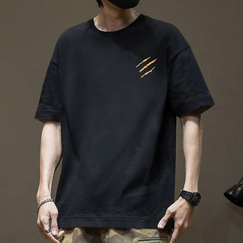 Designer T Shirt American Style Trendy Simple Printed Short Sleeve T-Shirt Summer Niche Ins Versatile Casual Heavyweight Pure Cotton Base Shirt For Me