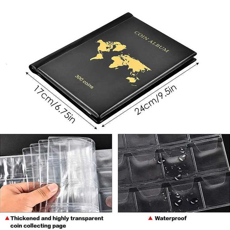Portable Coin Collection Set 300 Panels PVC Transparent Loose-leaf Philatelic Album with Zipper Protection #W0 Z250729