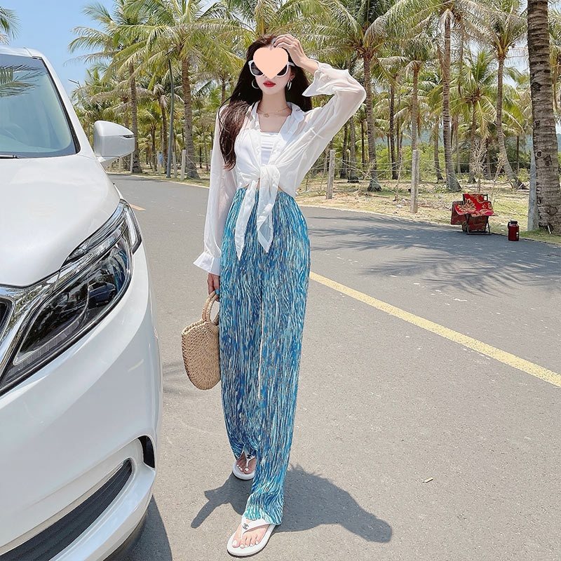K1522 Shawl with suspender skirt outer cover cardigan women's summer sun protection fairy silk small waistcoat thin chiffon top