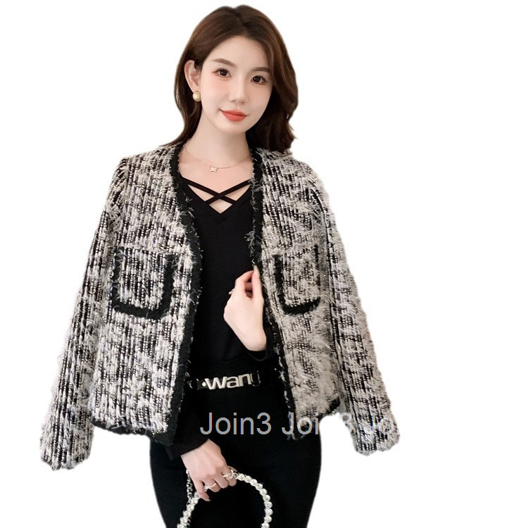 Autumn Winter New French Style Elegant V-Neck Cardigan Short Long Sleeve Coat Womens Design Top Trendy