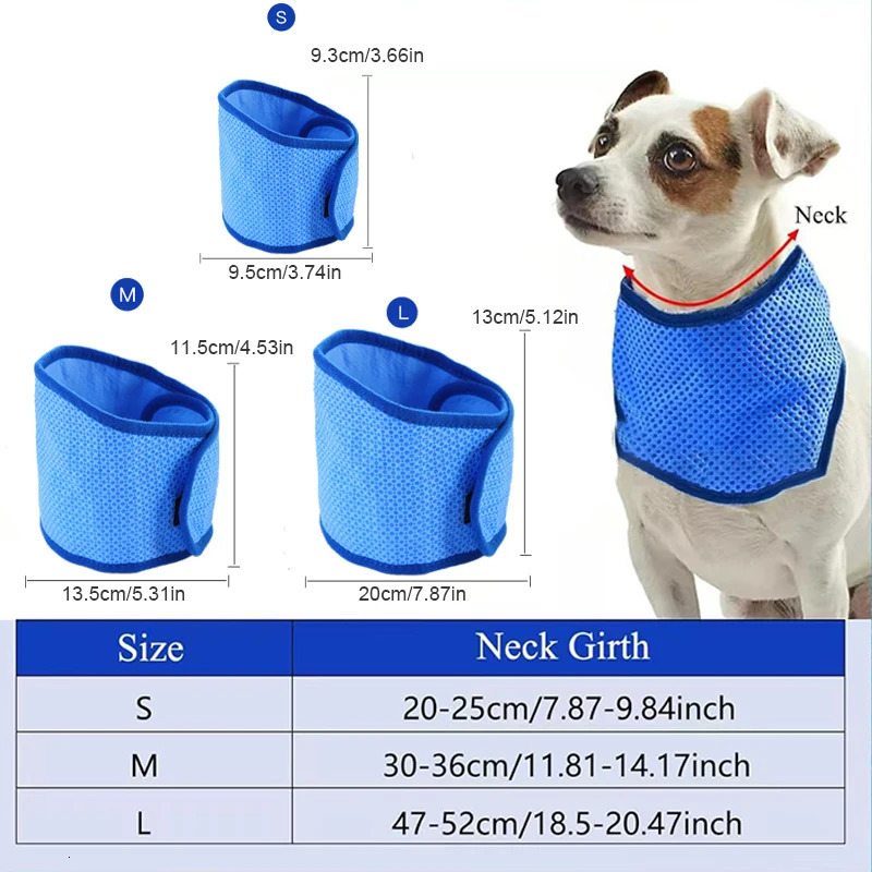 Summer Dog Cooling Scarf Adjustable Pet Bandana for Small Medium Dogs Breathable Puppy Ice Collar Accessories 250729
