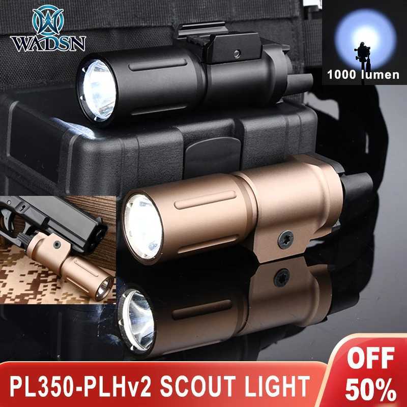 350-PLHv2 Tactical Flashlight 1000 Lumens High Power White Light Outdoor Hunting Weapon Pistol Scout Light for 20mm Rail R250728