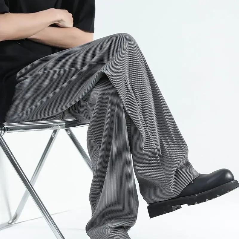Summer Thin Ice Silk Pants Trendy Loose Drape Casual Wide Leg for Mens Sports Quick Drying fashion 250717