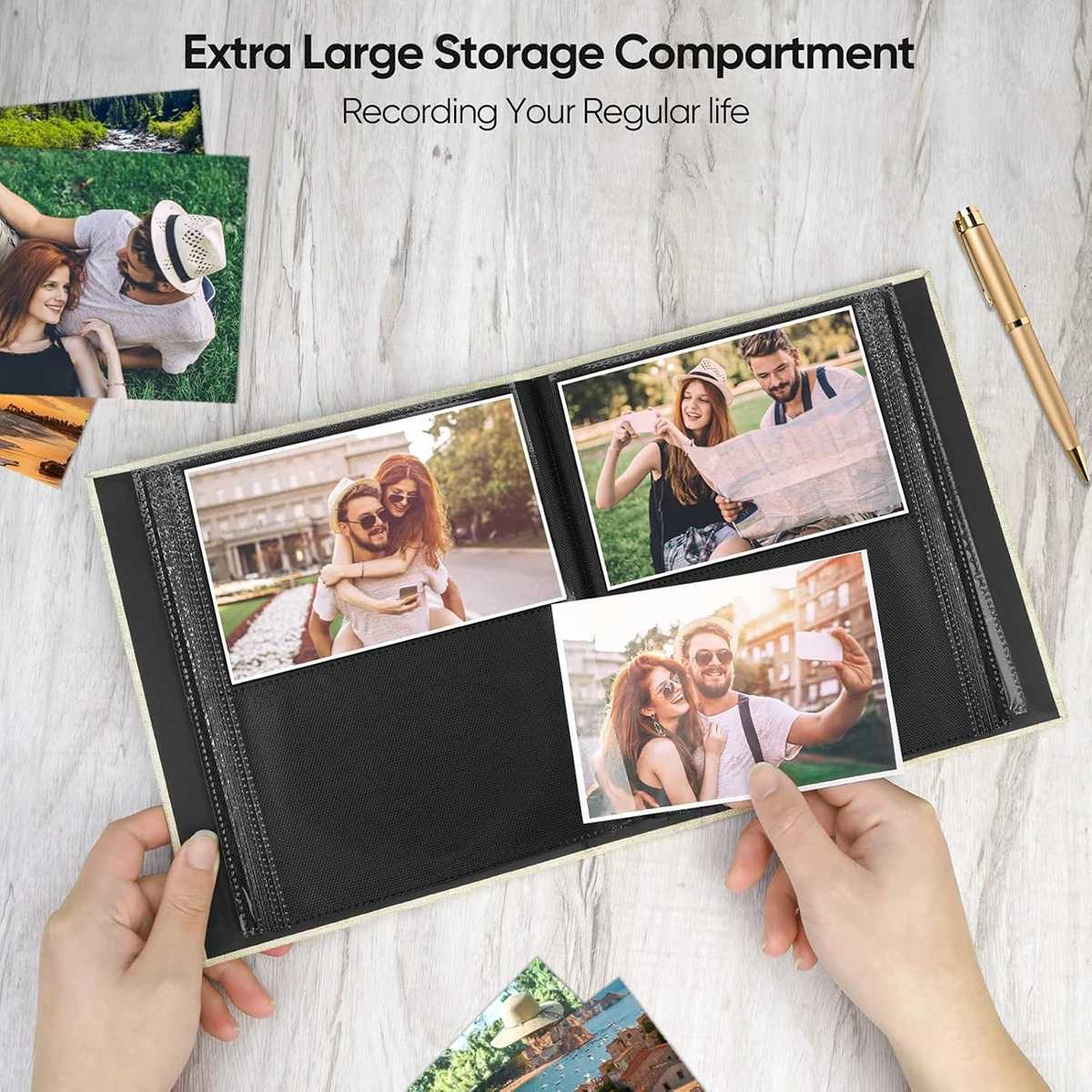 1PCS Linen Cover 4x6 Photo Album 200 Pockets Slip-in Design Protects Photos Travel Photos Z250729