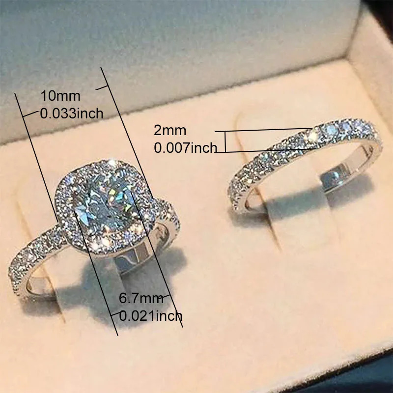 Huitan Simple Elegant Round/Square CZ Rings for Women Silver Color Engagement Wedding Party Fashion Female Ring Jewelry 250729