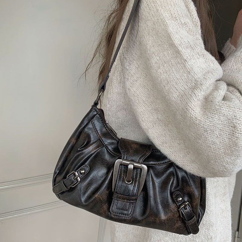 Designer Bag Vintage Punk Motorcycle Wasteland Style Retro Underarm Bag New French Texture Versatile Handbag Luxury Bag Shoulder Bag Tote Bag