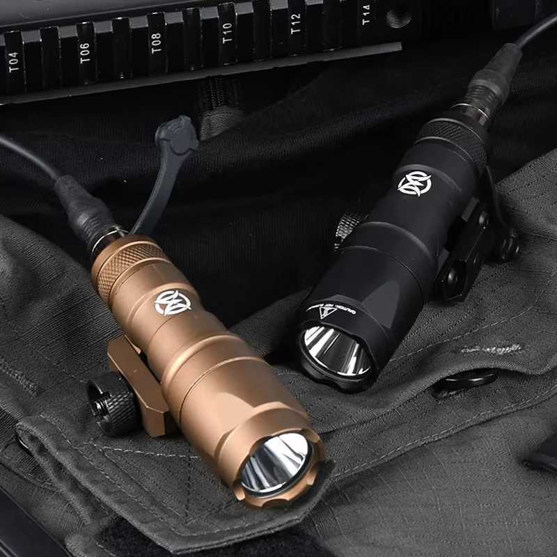 Tactical M300A M300 Tactical Flashlight Mini Weapon Scout Hunting LED Light Fit 20MM Rail Momentary On Constant On Tail XJ250728
