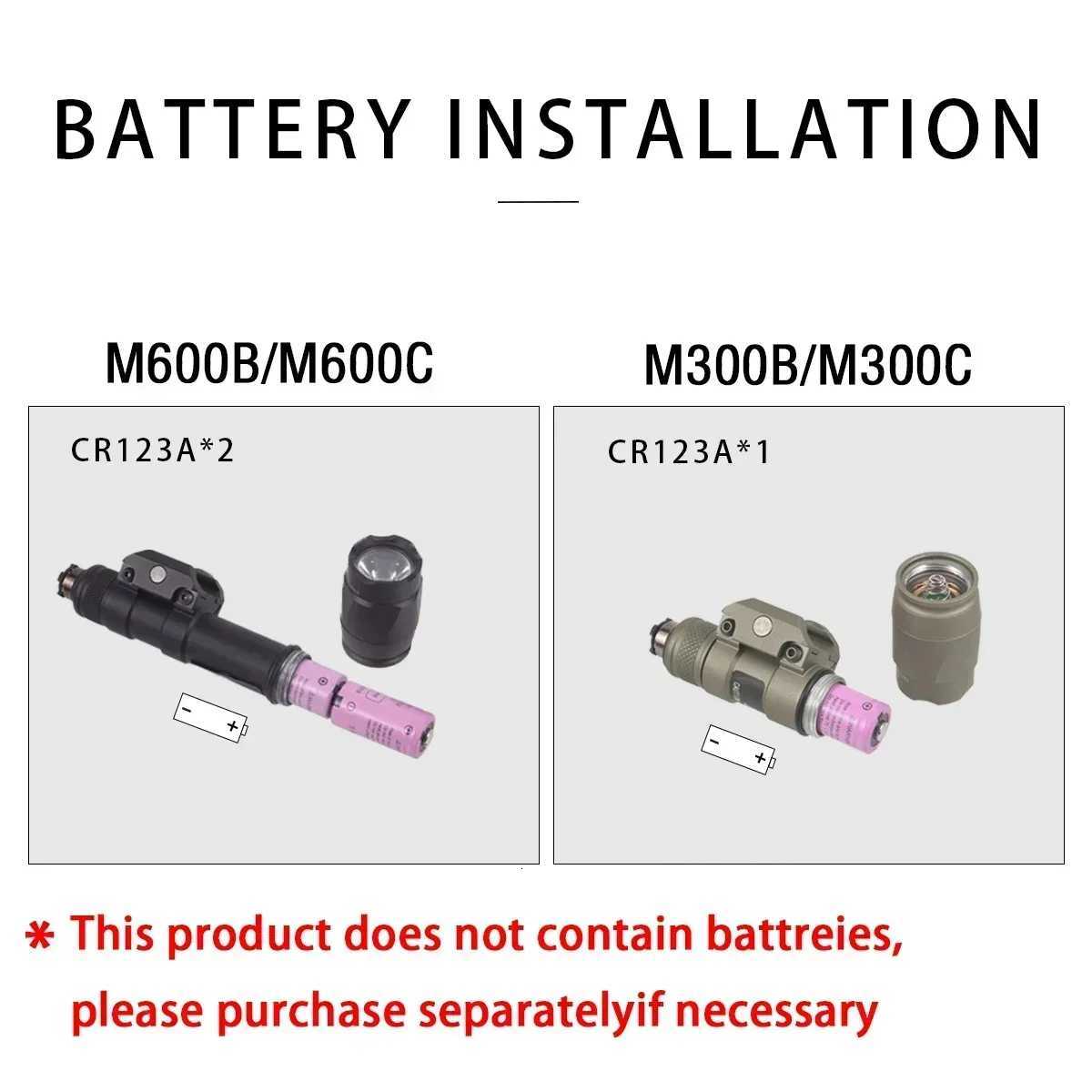 M600 M300 Tactical Weapon Scout Light With UN Remote Pressure Switch Fits 20mm Rail Hunting Airsoft Flashlight Torch R250728