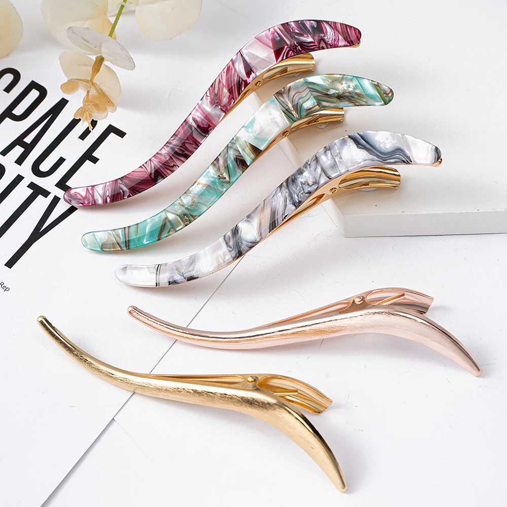 Solid Alloy Hair Claw Barrettes Metal Hairpins Crab Duckbill Hair Clips for Women Girls Bow Hair Accessories Ponytail Hair Accessories Z250729