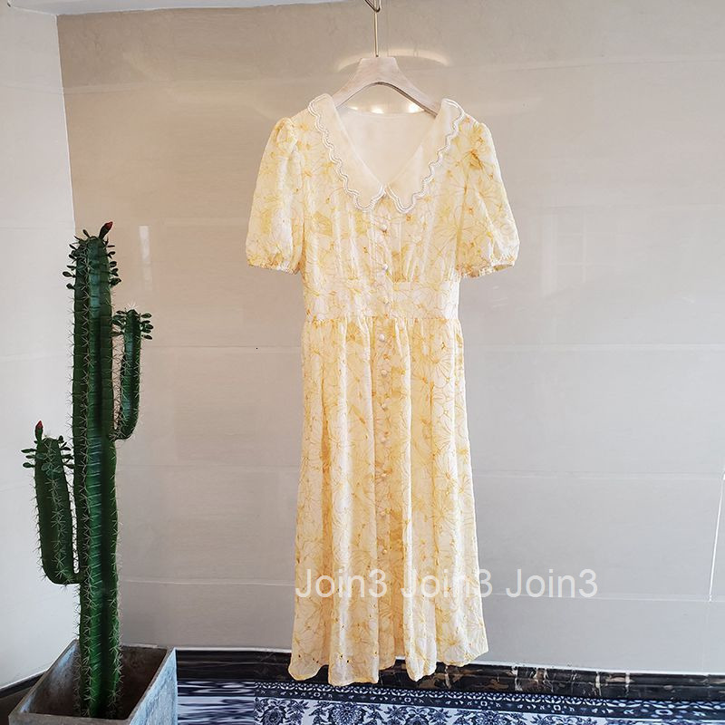 Summer New Embroidered Beaded Shirt Mid-Length Dress Pear-Shaped Body Slimming Fashion Short Sleeve Dress