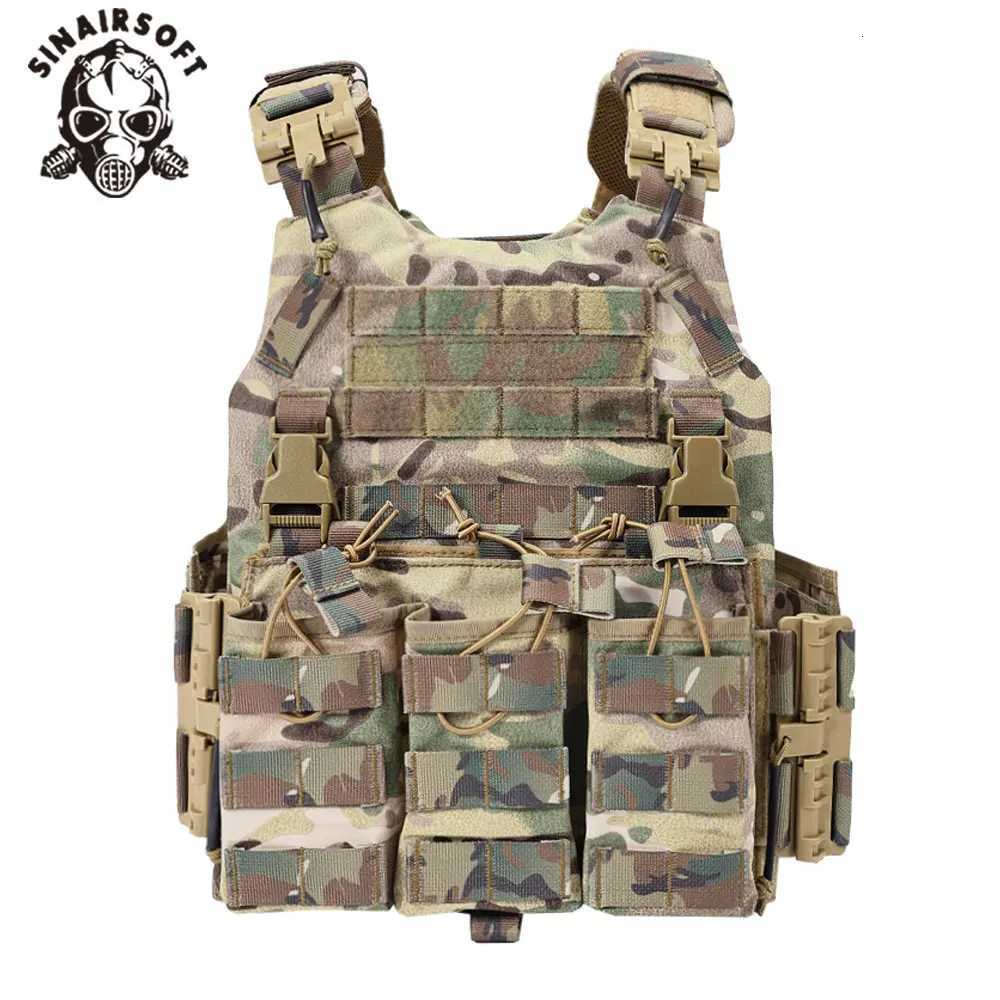 SINAIRSOFT Tactical Nylon Vest With Quick Release Security Molle Multi-camo Plate Carrier Chaleco Hunting Vests Z250728
