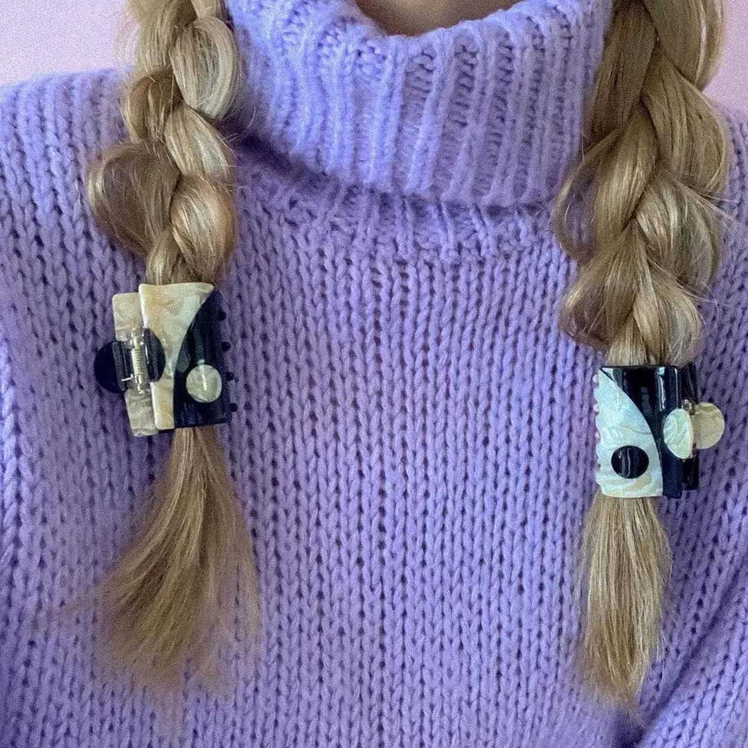 New Yin Yang Square Semicircle Acetate Black White Tai Chi Hair Clip Hairpin Headwear for Women Hair Accessory HUANZHI 2021 Z250729