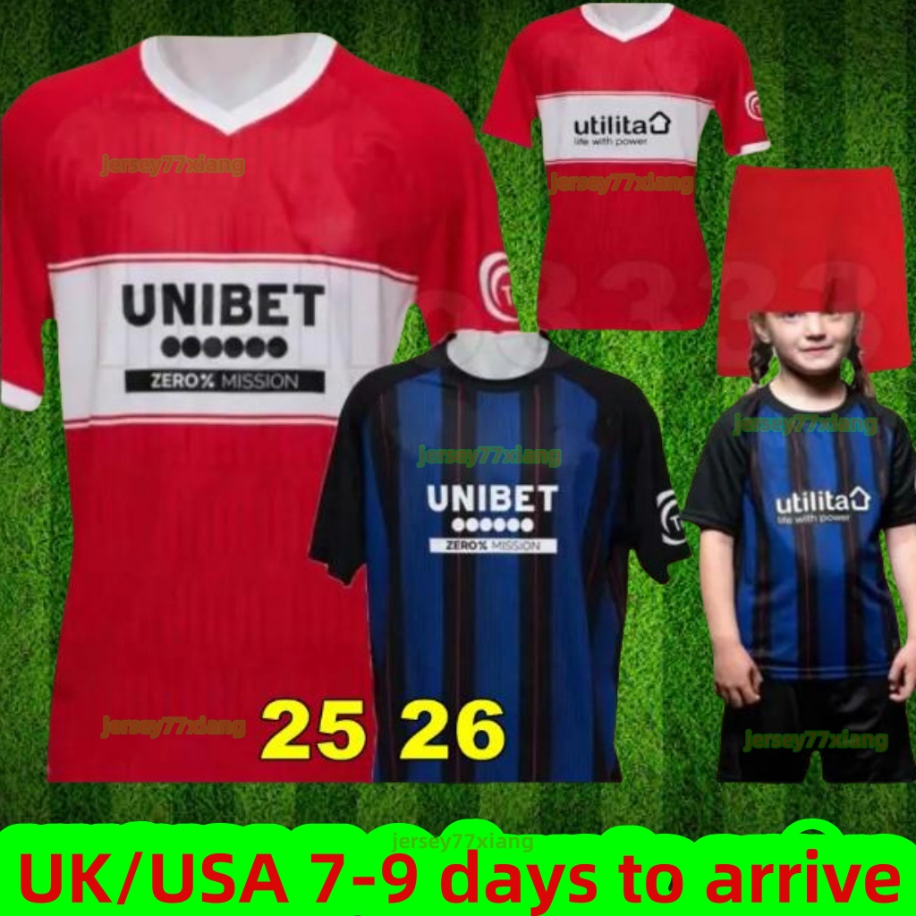 2025 2026 Middlesbrough Soccer Jerseys HACKNEY AZAZ FRY LATTE LATH DEN BERG JONES MCGREE football shirt FORSS CLARKE men kids umniform kit set25 26
