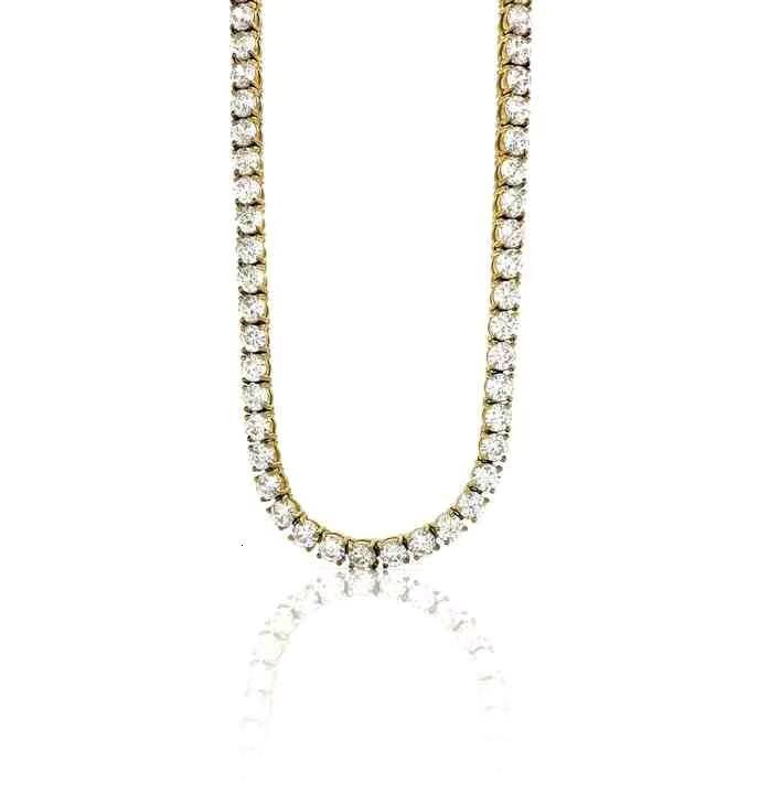custom iced out tennis chain with vvs moissanite in 14k white gold certified floral pattern necklace for streetwear collection