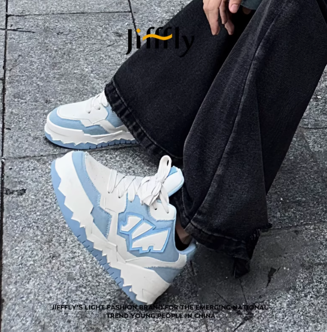 Mens Trendy Leisure Sports Trainers by Jifffly - Versatile Chunky Outsole Fashion Fall/Spring