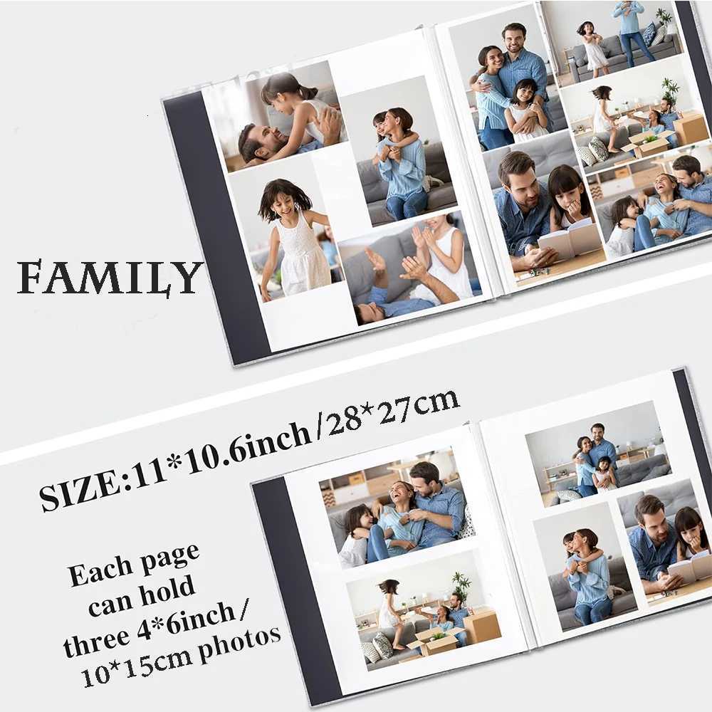 Solid Color Large Photo Album Self-Adhesive Bookshelf Albums 20 Sheets/40 Pages Baby Family Anniversary Wedding Photo Storage Z250729