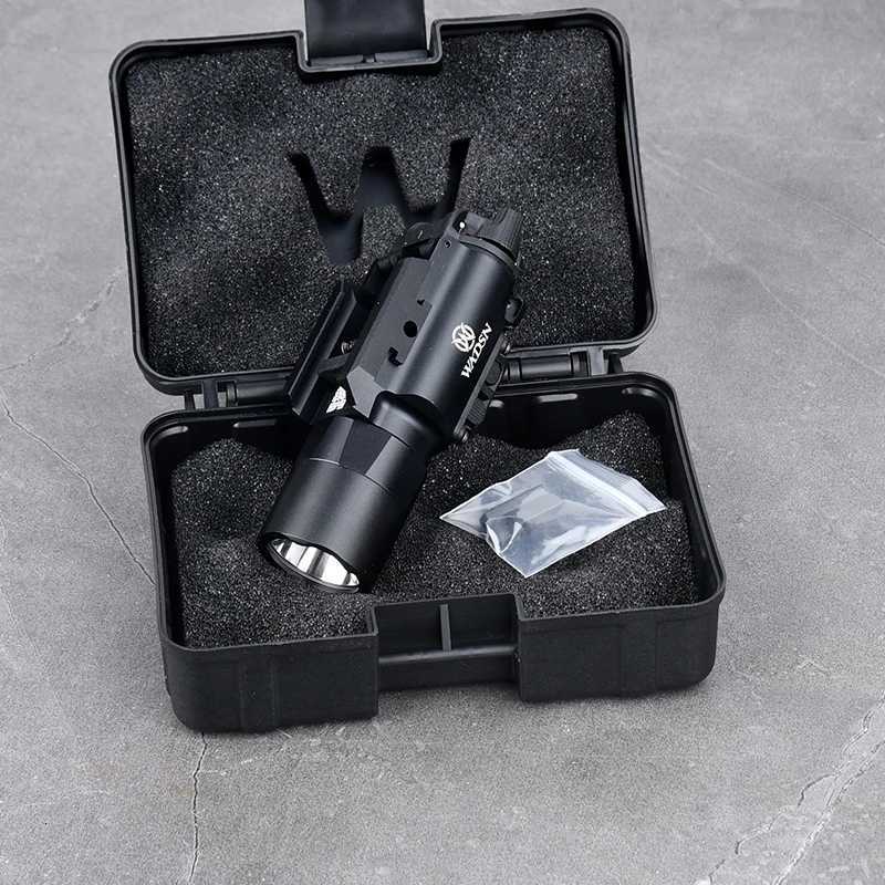 WADSN Tactic X300 X300U Metal Hanging Pistol Flashlight Strobe LED Fits 20mm Rail Airsoft X300-B X300U-B XU35 Hunting Gun Light R250728