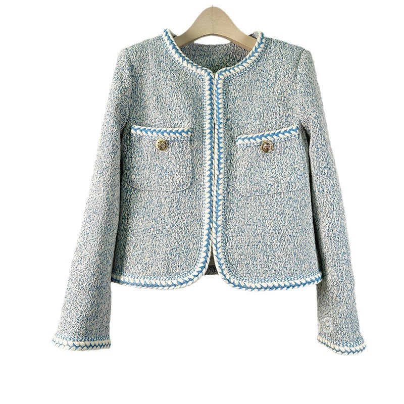 Autumn and Winter New French Simple Temperament Thick Tweed Small Fragrant Coat Short Womens Slim Fit Suit