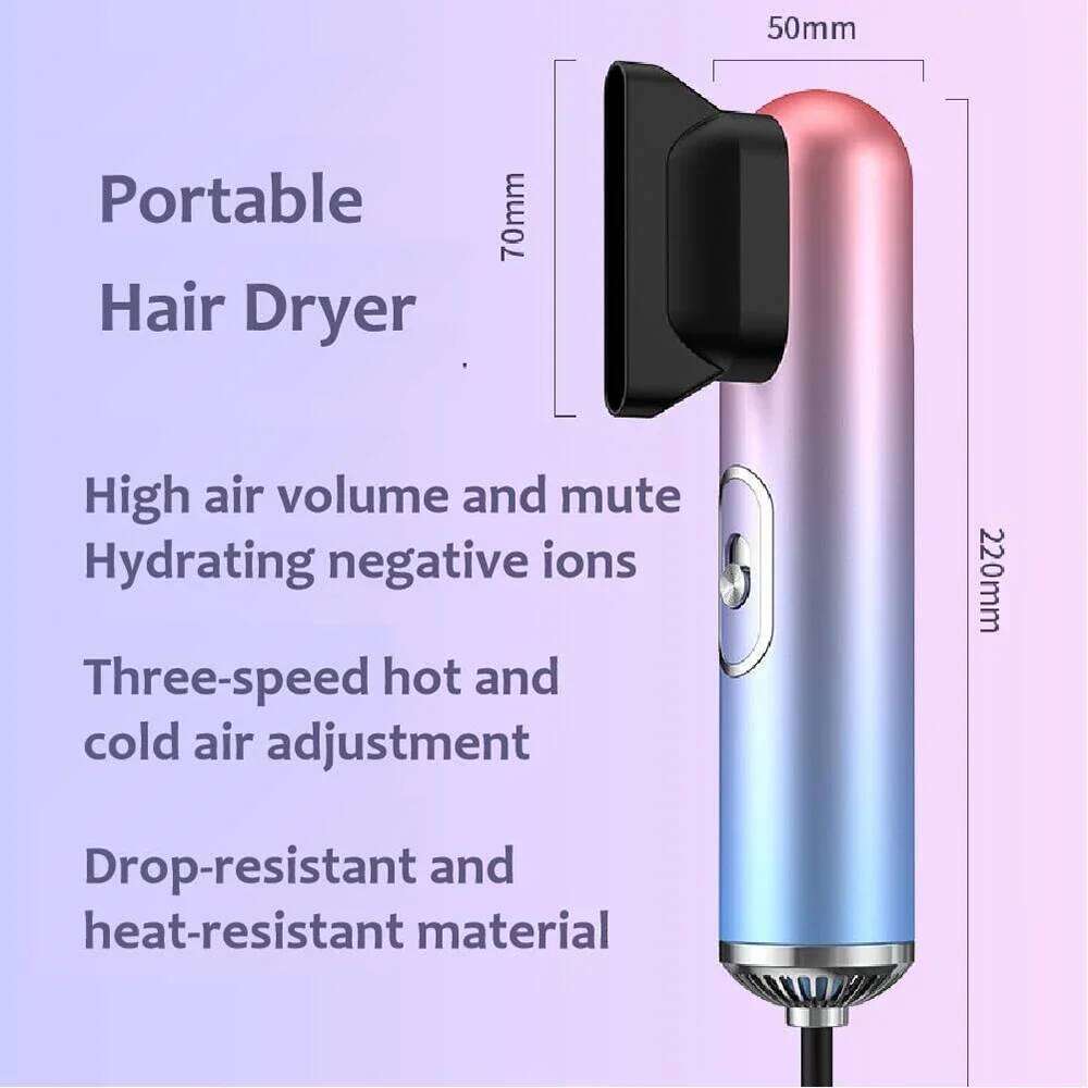 3 In 1 Dryer Hot And Cold Air Blue Light Negative Ion Professional Electric Hair Blow Dryers Home Salon Travel Portable Styler