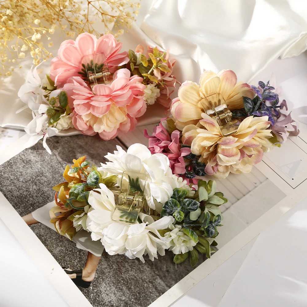 Haimeikang Large Size Flower Hair Clip Claws Hair Crab For Thick Hair Barrettes Hairpins Women Summer Fashion Hair Accessories Z250729