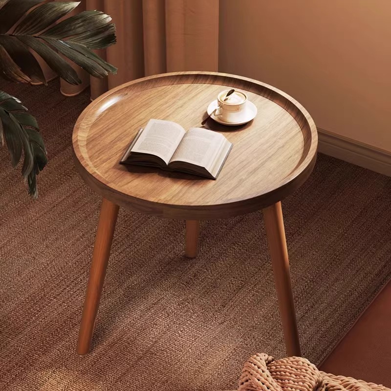 M7295 Living room small apartment balcony solid wood small round table mini bedside table small table