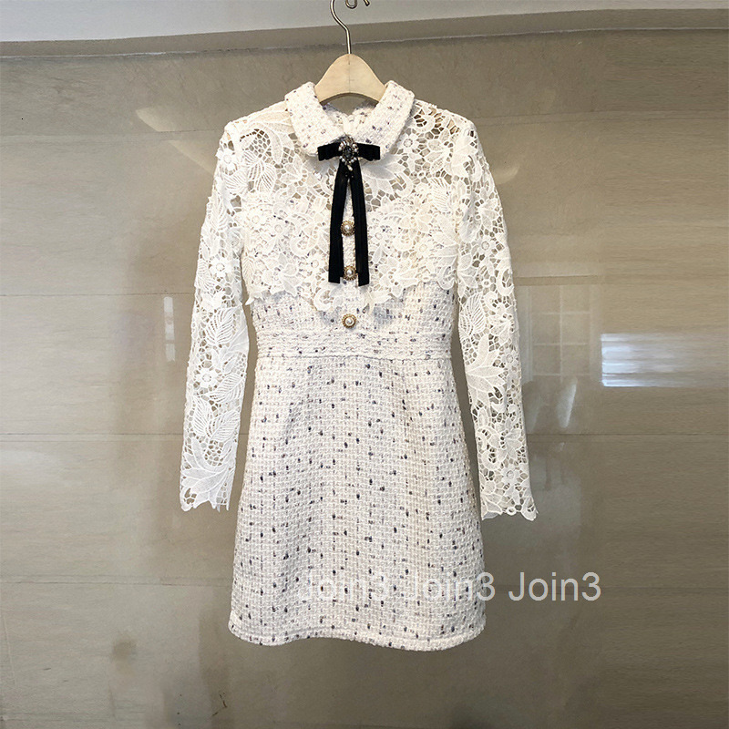 French style western-style bottom A-line skirt autumn/winter fashionable slimming thick floral woolen dress with heavy stitching texture