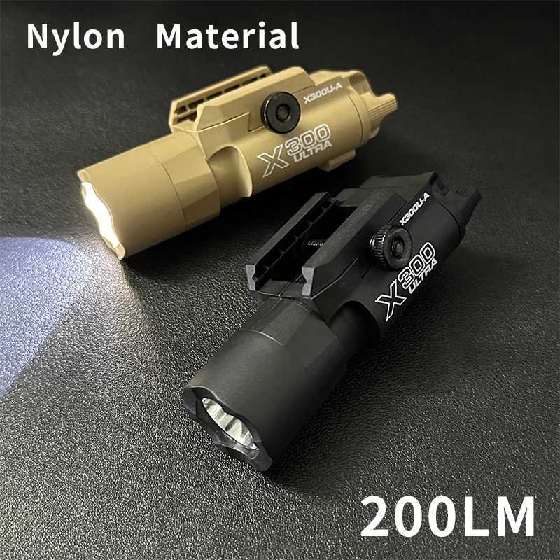 Tactical X300 X300U Nylon Pistol Gun Strobe LED Light Fit 20mm Rail Airsoft Hanging Hunting Flashlight R250728