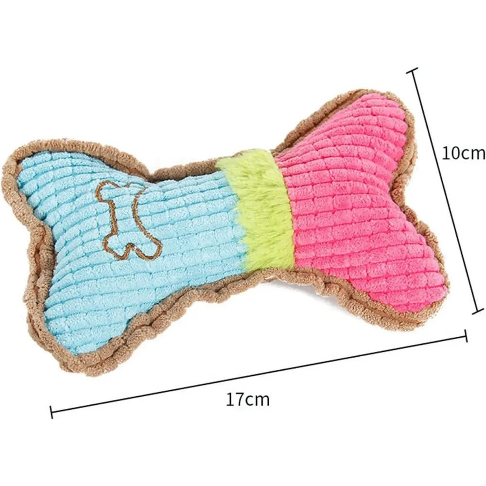 1pc Dog Squeaky Toys Bones Plush Dogs Chew Toy for Small Medium Breed Puppy Aggressive Chewer Pets Playing Teeth Cleaning 250729