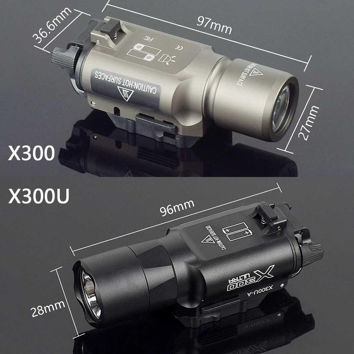 Tactical X300 X300U X300UH-B XH35 X300V Pistol Scout Light Airsoft Weapon Gun Light Hunting Rifle Strobe Flashlight R250728