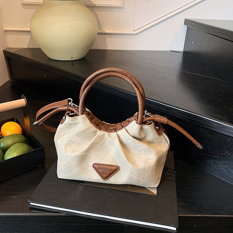 DHAL Niche Wrinkle Versatile Single Shoulder Handbag for Women 2025 Summer New Fashion Commuter Crossbody Bag