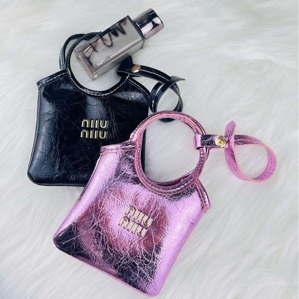 Creative Niche Hanging Decoration Mini Bucket Bag Pendant Stone Pattern Miu Classic Japanese Korean Style
