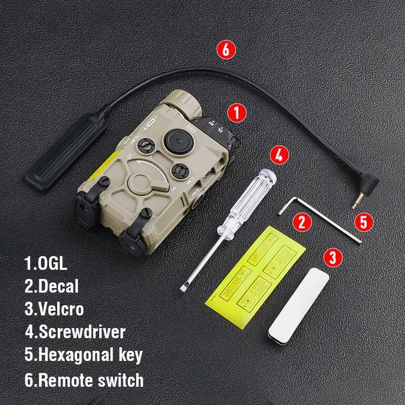 Tactical OGL Nylon Red Green Blue Laser Simplified Version Indicator Aiming White Light Strobe Airsoft Hunting Weapon Scout Lamp XJ250728