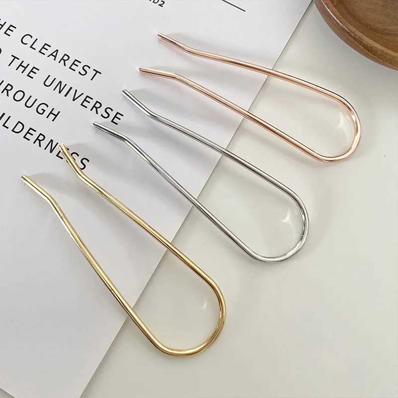New Trendy Simple Metal Hair Stick Geometric U Shape Hair Forks Hair Accessories for Women Daily Wear Z250729