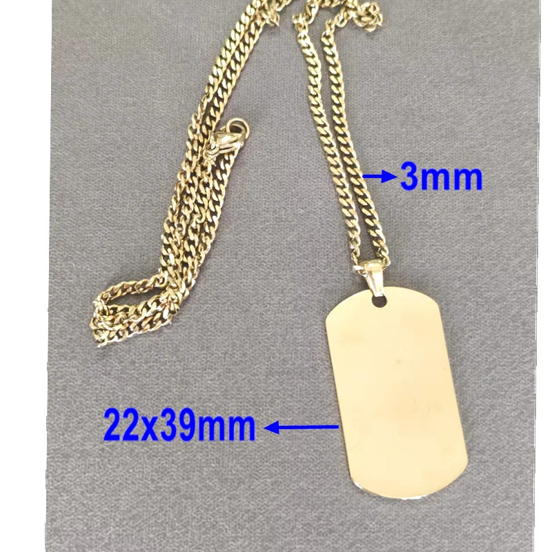 10pcs Black Dog Tag Necklaces for Men Women Stainless Steel Square Pendant Collar Gift 250729