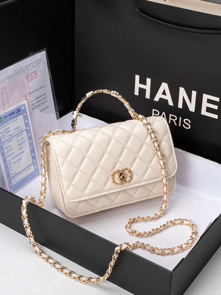 Designer bag free shipping High quality genuine leather luxury mini handbag new fashion diamond lattice versatile lady bag black