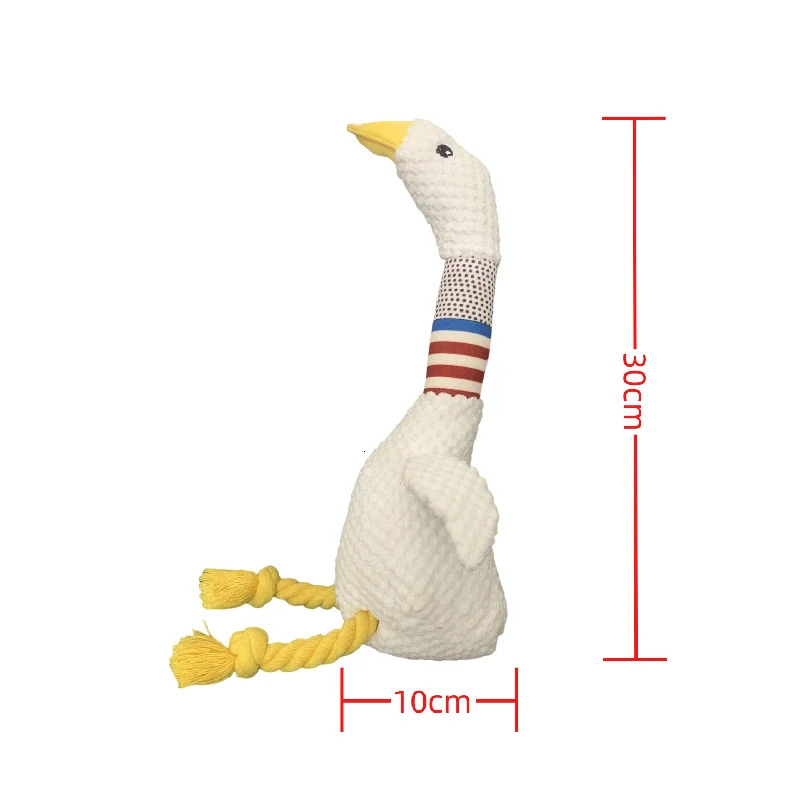 Pet Dog Plush Sound Toy White Geese Coarse Grain Velvet Bite Resistant Long Necked Duck Supplies Interactive Toys 250729