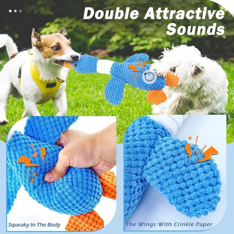 Indestructible Cat Dog Toys for Aggressive Chewers Cats Dogs Chew Squeak Toy Interactive Plush Doll Pet Products 250729