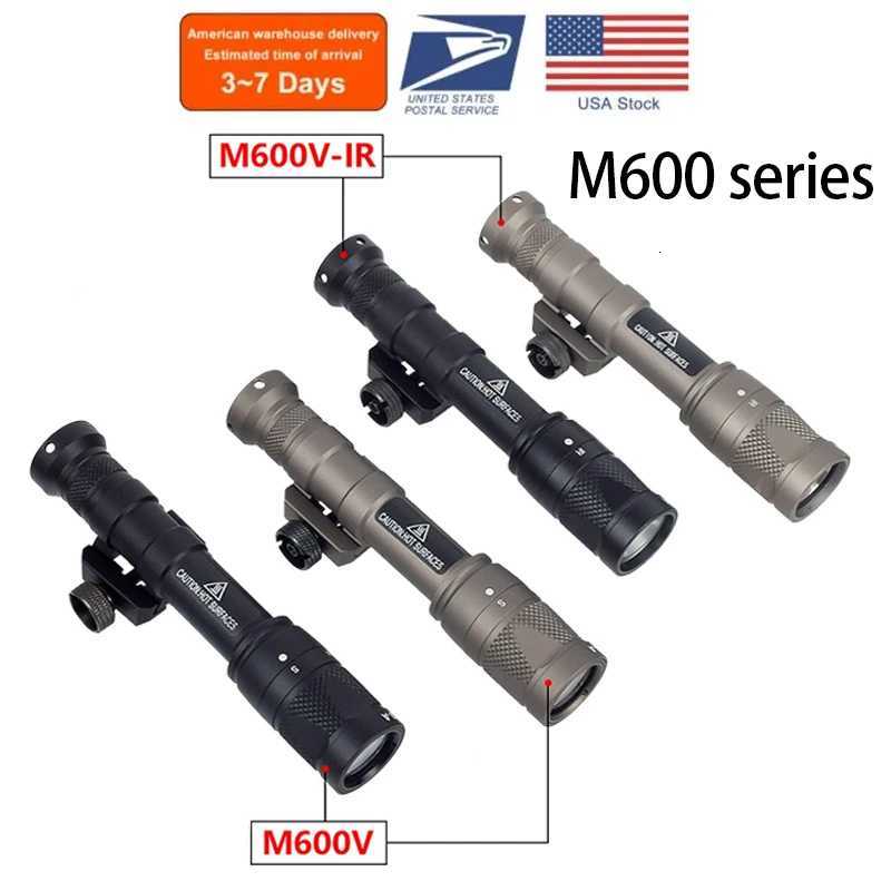 Tactical M600C M600 M600B M600V IR Ultra Tactical Scout Light Rifle Weapon Flashlight Hunting Momentary Pressure Switch XJ250728
