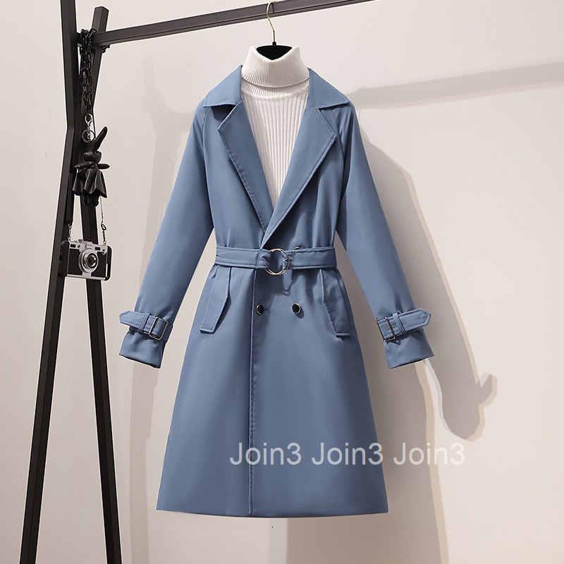 Plus Size Womens Trench Coat Mid-Length Jacket Autumn Winter Fashion Slim Fit Elegant Slimming Coat