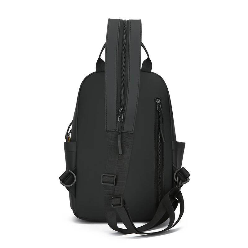 Fashion Men's Small Daypack High Quality Soft PU Leather Male Backpack Casual Teenager Zippered Straps Chest Crossbody Bag high-quality