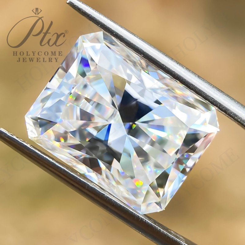 Moissanite Stone Radiant Cut D Color VVS1 Gemstone Lab Grown Synthetic Moissanite Diamond for Women Jewelry Engagement Ring with GRA Certificate