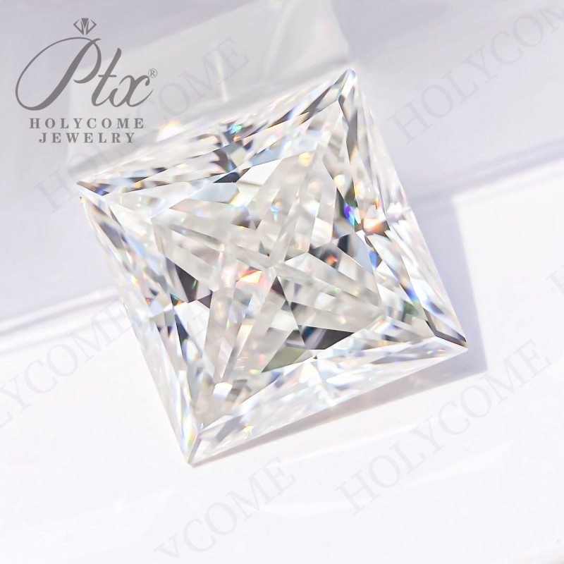 New EU Quality Rare Princess Cut Moissanite VVS Loose Stone 0.3-10ct Super White GRA Certified Princess Square Shape Moissanite Pass Tester Diamonds