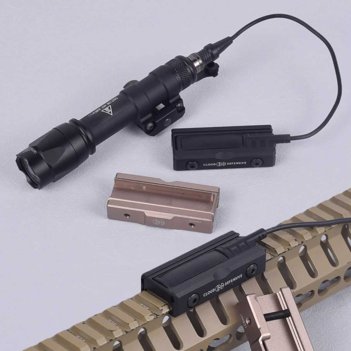 Tactical Airsoft M600 M300 M600C Sets Scout Light 20mm Pocket Panel Pad Switch Mlok Picatinny Rail Mount AR15 Rifle FlashlightXJ250728