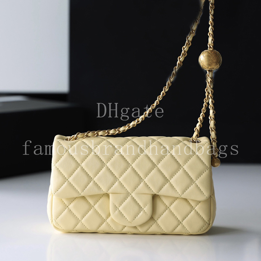 Women's Lambskin Leather Flap Bag with Adjustable Chain - 20cm Crossbody & Shoulder Handbag With Box 24C02C