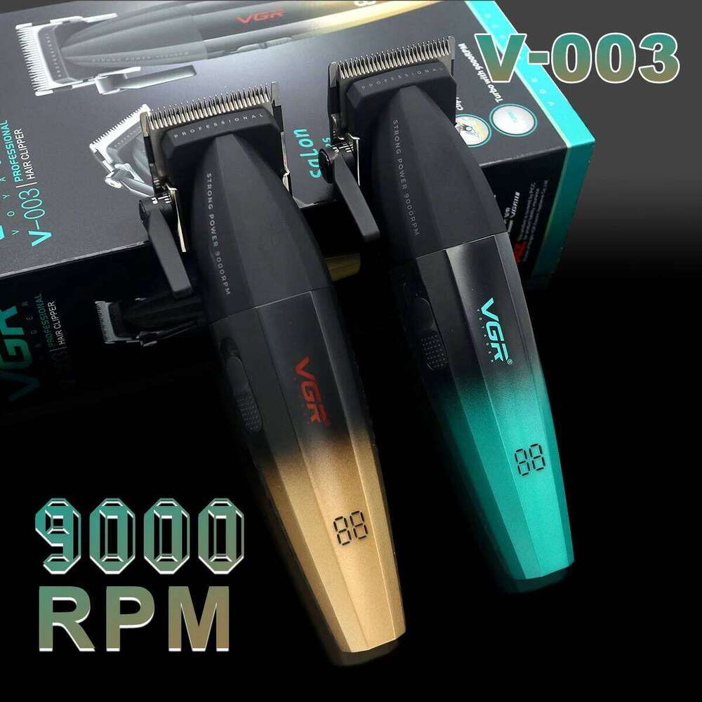 Professional Hair Clipper VGR V-003 9000 RPM Ceramic Blade Full Metal Wireless Electric USB Interface Men's Barber hine