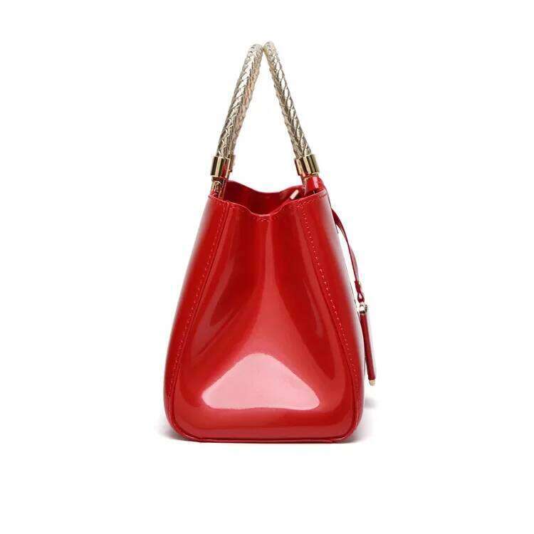 Fashionable European And American Style Patent Leather Handbag Women's Single Shoulder Wedding New Bride Bag Banquet Ba